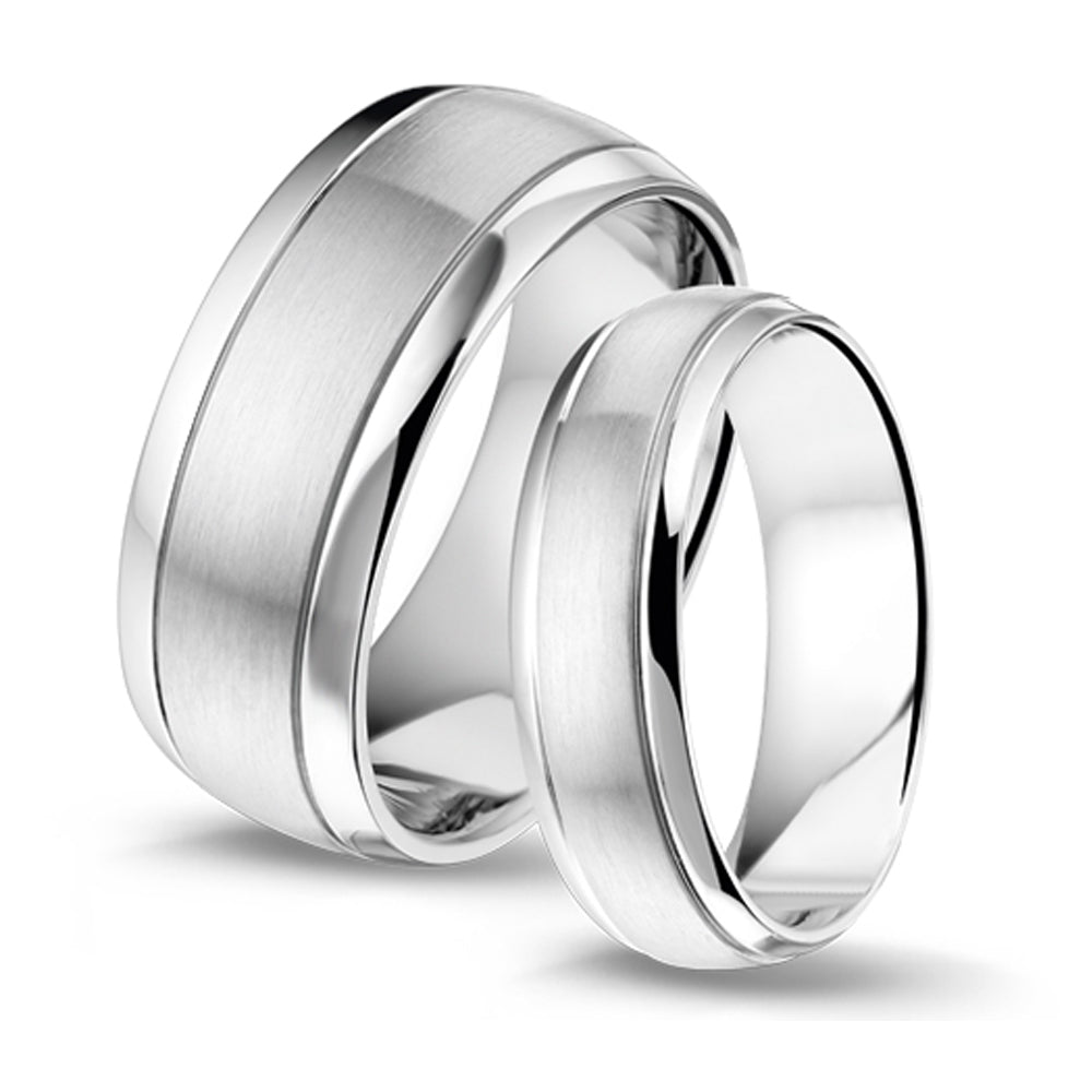 Modern Couple Rings – Silver