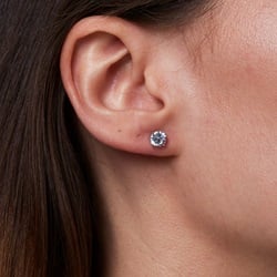 Classic Stud Earrings – Silver & Zirconia